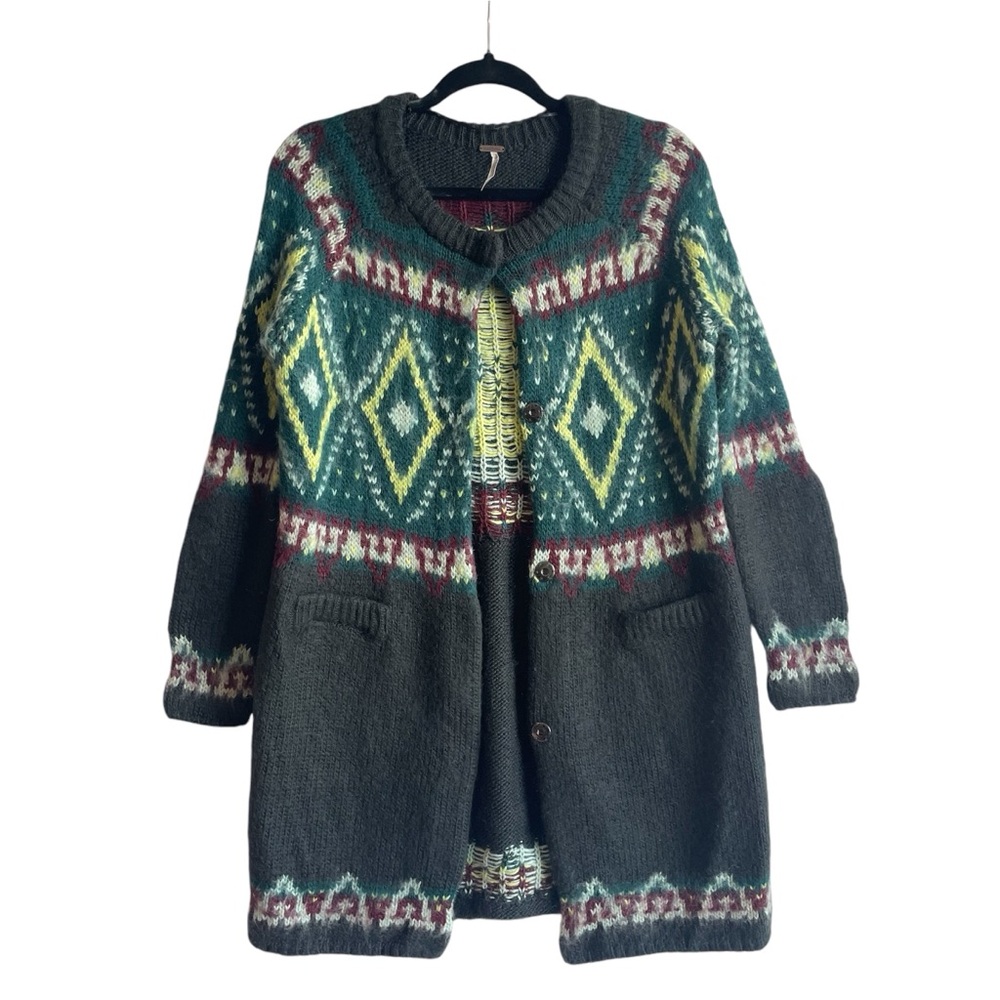 Free People Frosted Fair Isle Sweater Cardigan